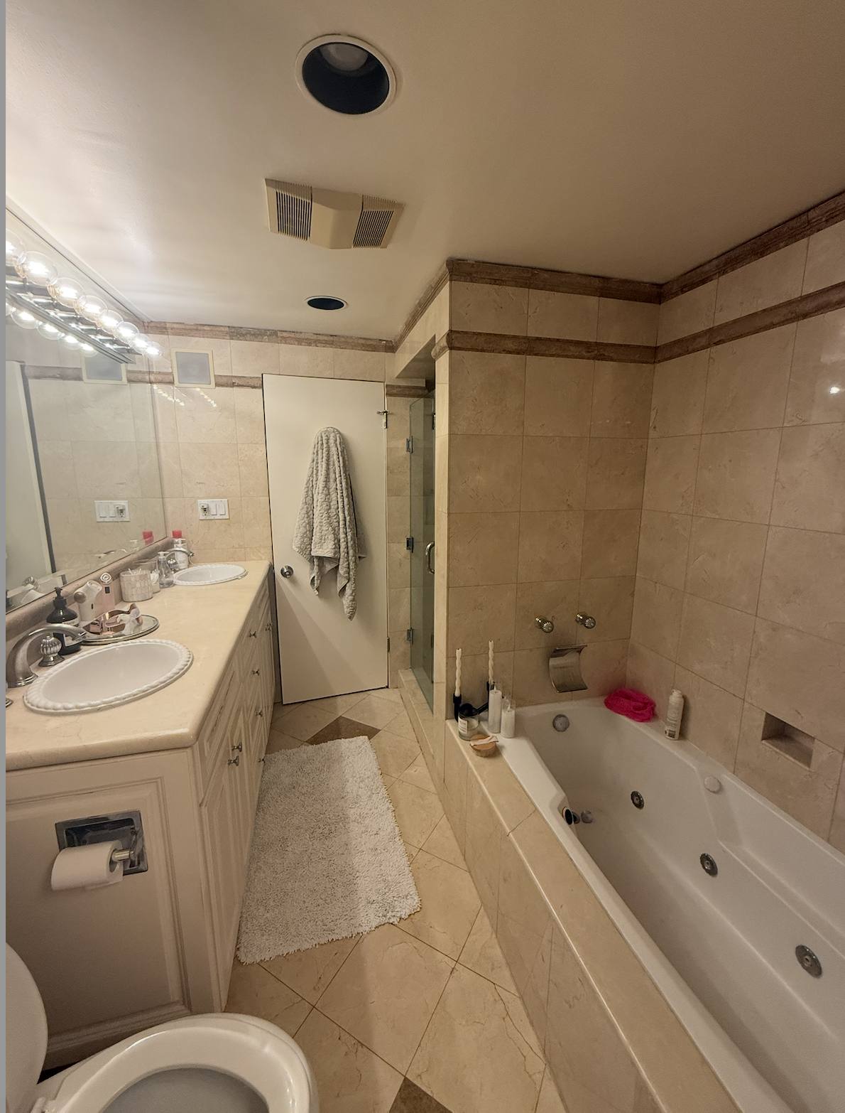 The bathroom shelf