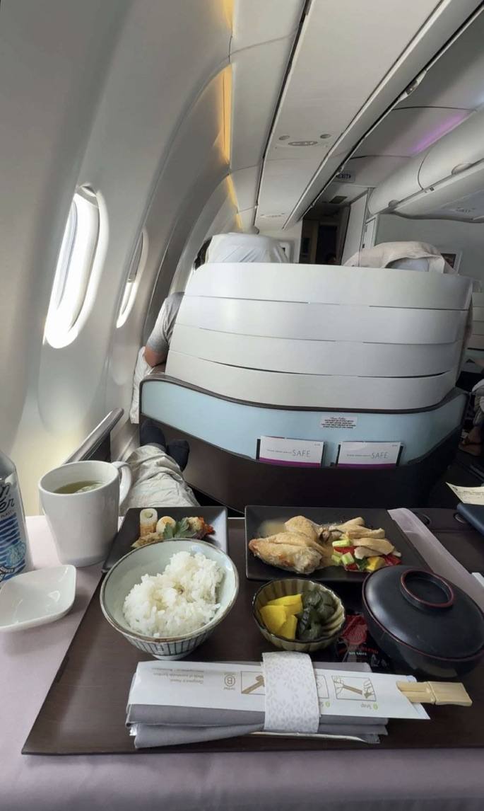 Japanese meal tray in business class